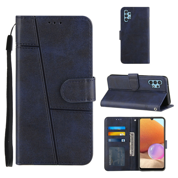 For Samsung Galaxy A32 4G Stitching Calf Texture Buckle Horizontal Flip Leather Case with Holder & Card Slots & Wallet & Lanyard