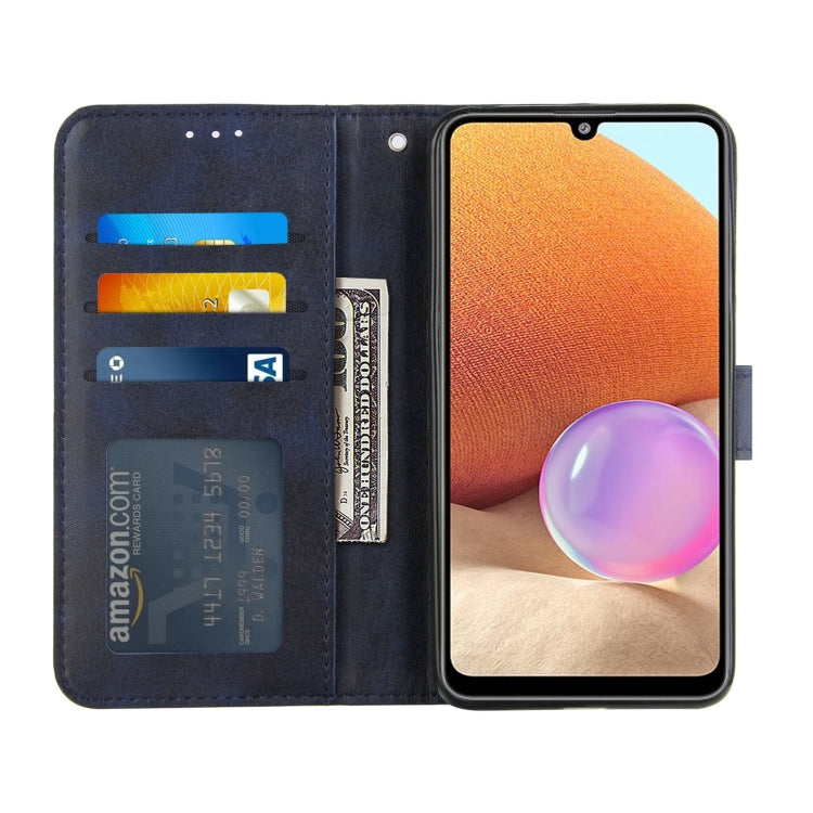 For Samsung Galaxy A32 4G Stitching Calf Texture Buckle Horizontal Flip Leather Case with Holder & Card Slots & Wallet & Lanyard