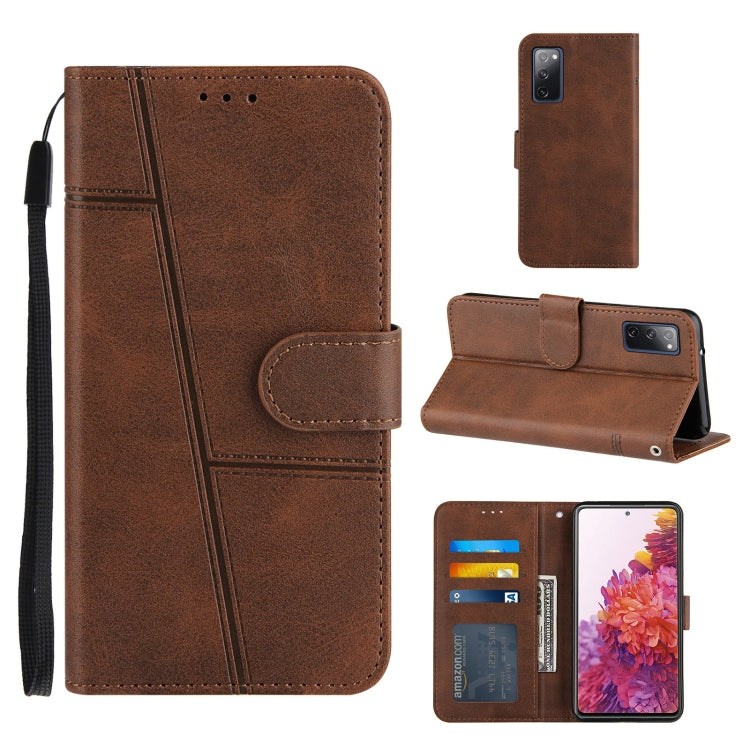 For Samsung Galaxy A52 5G Stitching Calf Texture Buckle Horizontal Flip Leather Case with Holder & Card Slots & Wallet & Lanyard