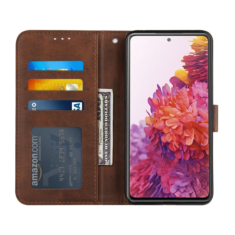 For Samsung Galaxy A52 5G Stitching Calf Texture Buckle Horizontal Flip Leather Case with Holder & Card Slots & Wallet & Lanyard