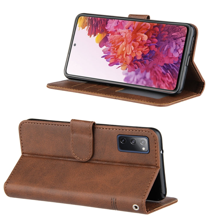 For Samsung Galaxy A52 5G Stitching Calf Texture Buckle Horizontal Flip Leather Case with Holder & Card Slots & Wallet & Lanyard