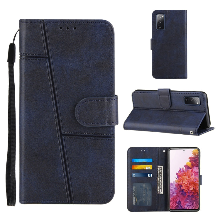 For Samsung Galaxy A52 5G Stitching Calf Texture Buckle Horizontal Flip Leather Case with Holder & Card Slots & Wallet & Lanyard