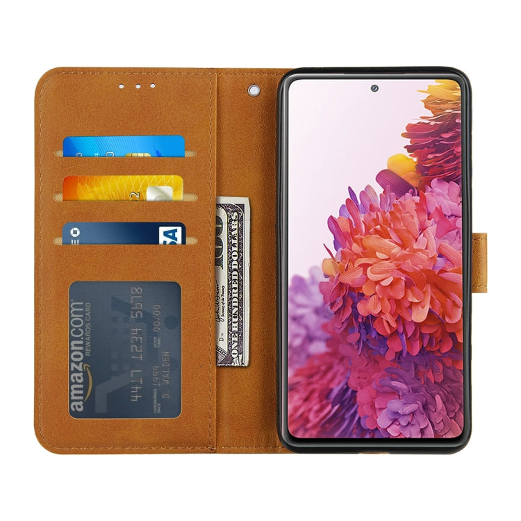 For Samsung Galaxy A52 5G Stitching Calf Texture Buckle Horizontal Flip Leather Case with Holder & Card Slots & Wallet & Lanyard