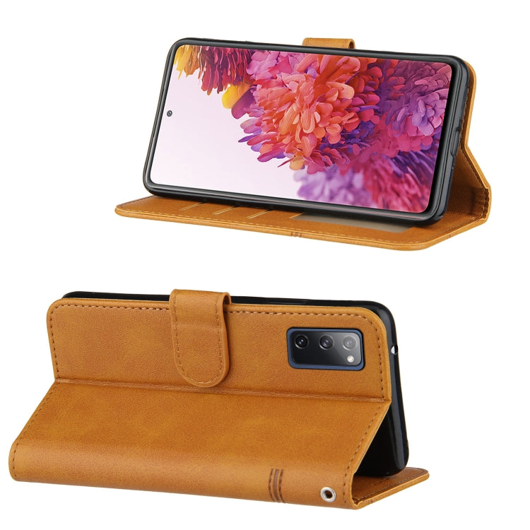 For Samsung Galaxy A52 5G Stitching Calf Texture Buckle Horizontal Flip Leather Case with Holder & Card Slots & Wallet & Lanyard