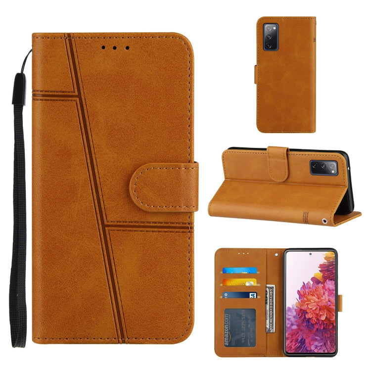 For Samsung Galaxy A72 5G Stitching Calf Texture Buckle Horizontal Flip Leather Case with Holder & Card Slots & Wallet & Lanyard