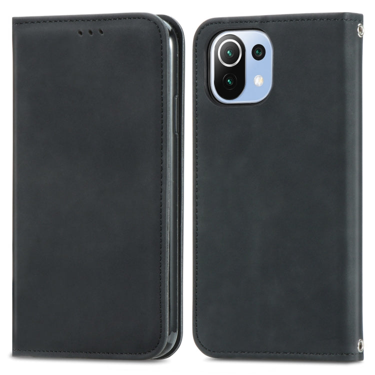 For Xiaomi Mi 11 Lite Retro Skin Feel Business Magnetic Horizontal Flip Leather Case With Holder & Card Slots & Wallet & Photo Frame