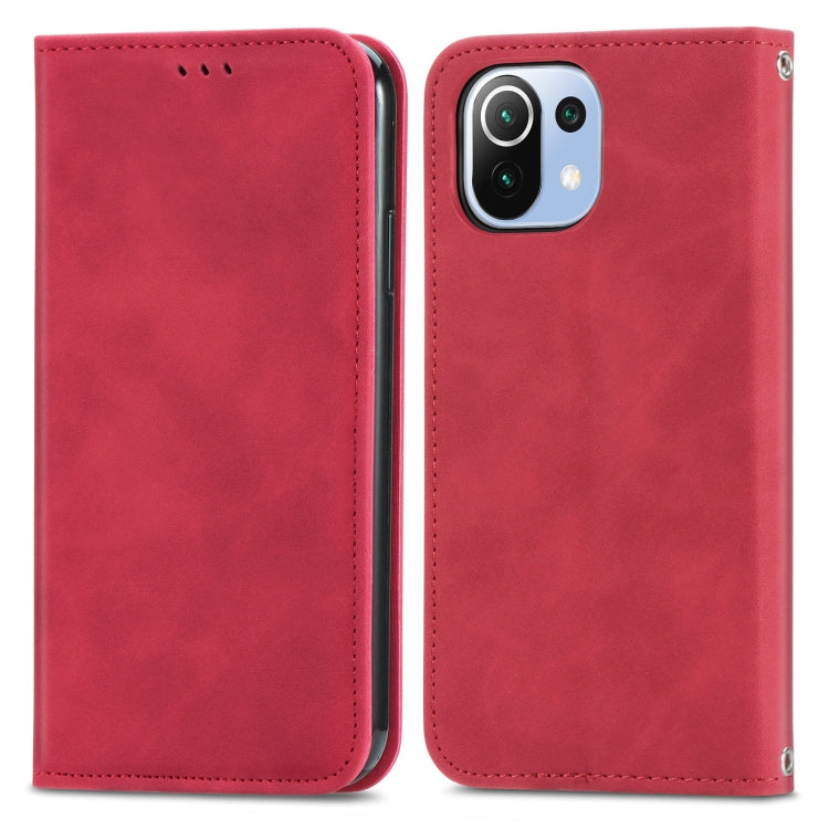 For Xiaomi Mi 11 Lite Retro Skin Feel Business Magnetic Horizontal Flip Leather Case With Holder & Card Slots & Wallet & Photo Frame