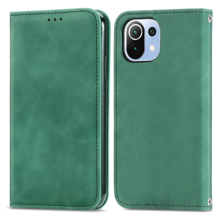 For Xiaomi Mi 11 Lite Retro Skin Feel Business Magnetic Horizontal Flip Leather Case With Holder & Card Slots & Wallet & Photo Frame
