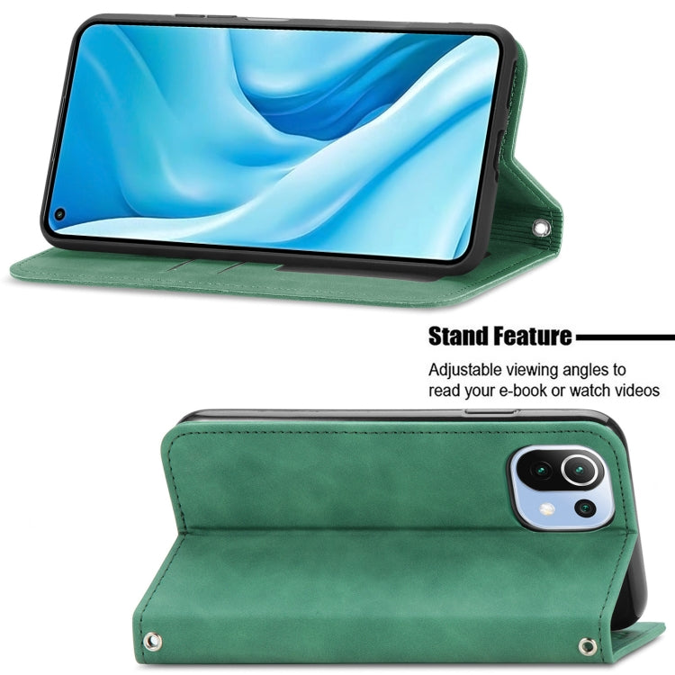 For Xiaomi Mi 11 Lite Retro Skin Feel Business Magnetic Horizontal Flip Leather Case With Holder & Card Slots & Wallet & Photo Frame