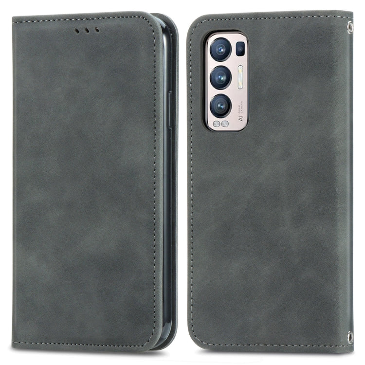 For OPPO Reno5 Pro+ 5G Retro Skin Feel Business Magnetic Horizontal Flip Leather Case With Holder & Card Slots & Wallet & Photo Frame