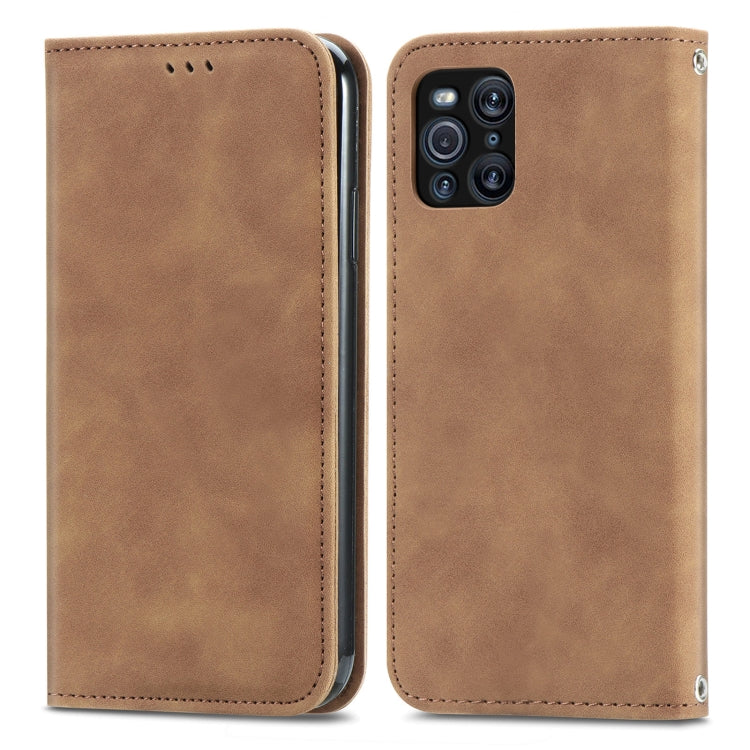 For OPPO Find X3 Pro Retro Skin Feel Business Magnetic Horizontal Flip Leather Case With Holder & Card Slots & Wallet & Photo Frame