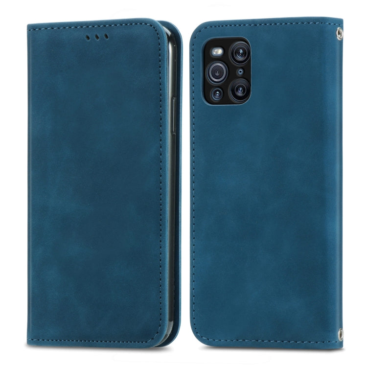 For OPPO Find X3 Pro Retro Skin Feel Business Magnetic Horizontal Flip Leather Case With Holder & Card Slots & Wallet & Photo Frame