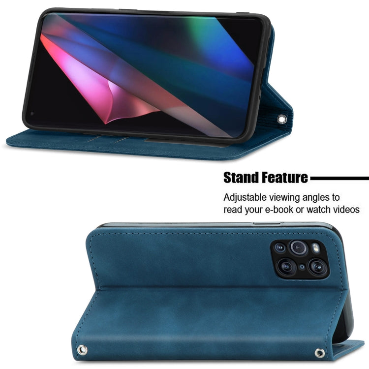 For OPPO Find X3 Pro Retro Skin Feel Business Magnetic Horizontal Flip Leather Case With Holder & Card Slots & Wallet & Photo Frame