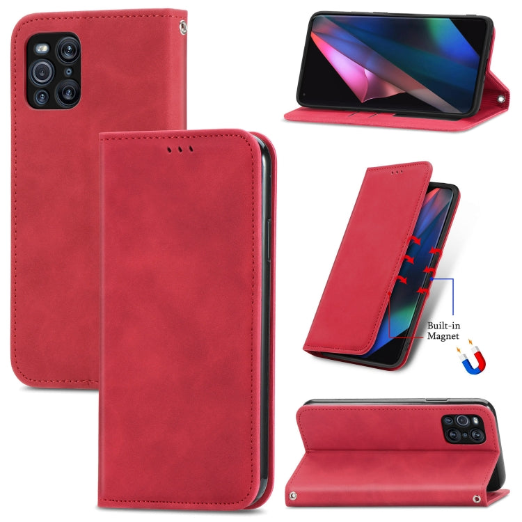 For OPPO Find X3 Pro Retro Skin Feel Business Magnetic Horizontal Flip Leather Case With Holder & Card Slots & Wallet & Photo Frame