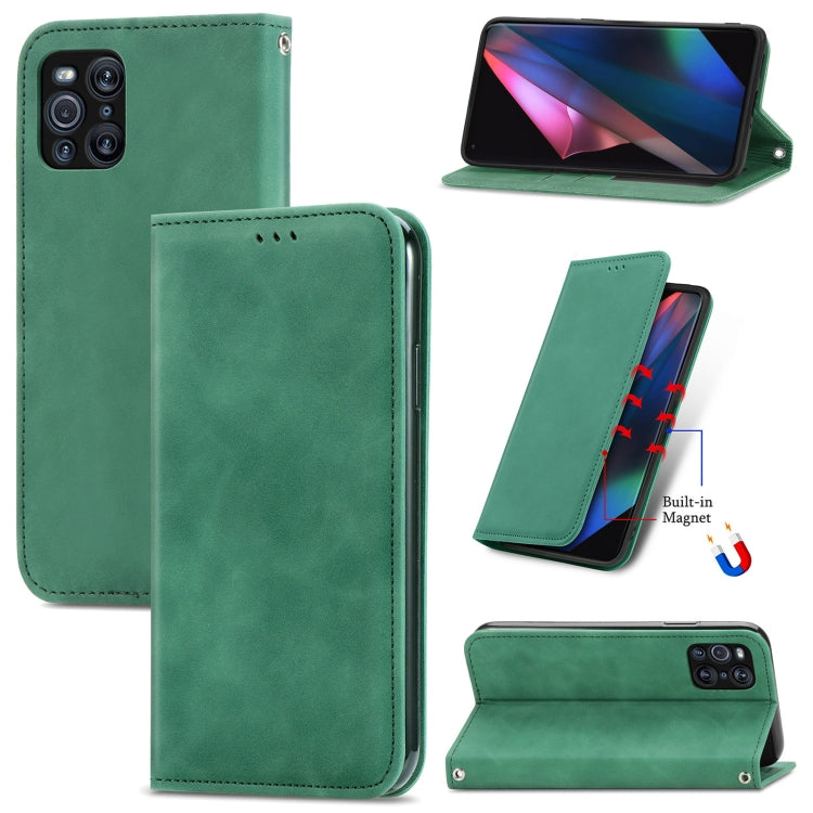 For OPPO Find X3 Pro Retro Skin Feel Business Magnetic Horizontal Flip Leather Case With Holder & Card Slots & Wallet & Photo Frame