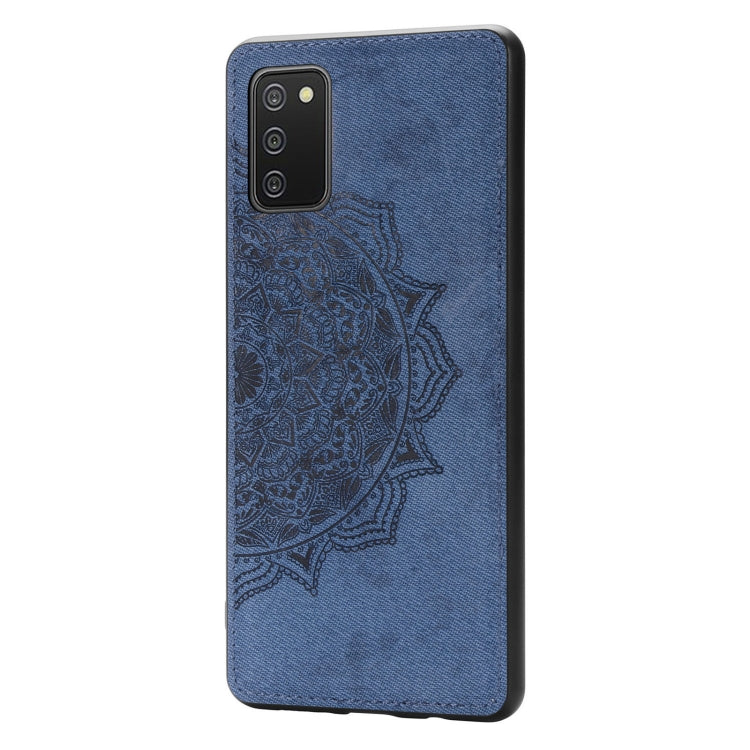 For Samsung Galaxy A52 5G / 4G Mandala Embossed Cloth Cover PC + TPU Mobile Phone Case with Magnetic Function and Hand Strap