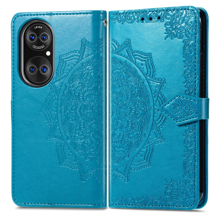 Halfway Mandala Embossing Pattern Horizontal Flip Leather Case with Holder & Card Slots & Wallet & Lanyard For Huawei  P50 Pro
