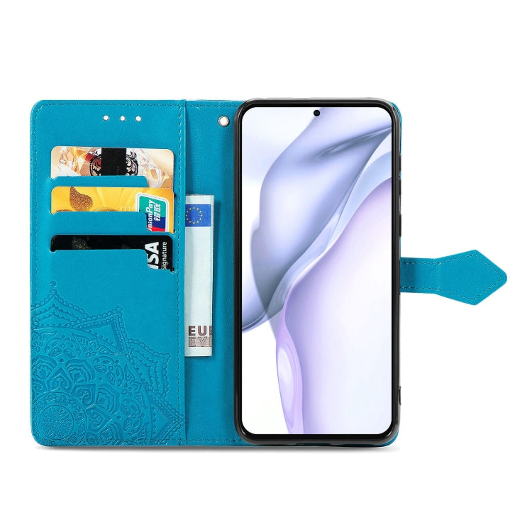 Halfway Mandala Embossing Pattern Horizontal Flip Leather Case with Holder & Card Slots & Wallet & Lanyard For Huawei  P50 Pro