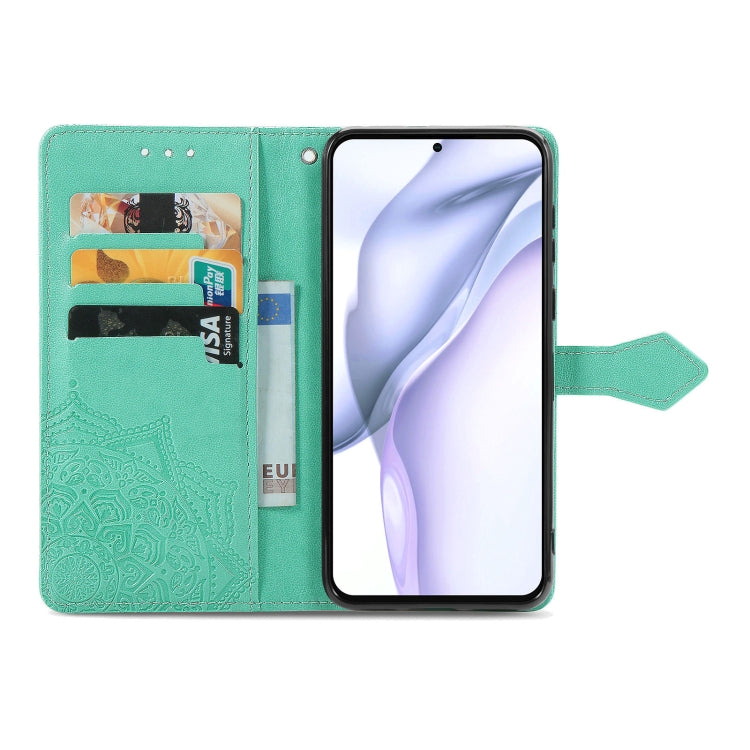 Halfway Mandala Embossing Pattern Horizontal Flip Leather Case with Holder & Card Slots & Wallet & Lanyard For Huawei  P50 Pro