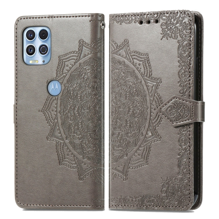 Halfway Mandala Embossing Pattern Horizontal Flip Leather Case with Holder & Card Slots & Wallet & Lanyard For Motorola Edge S