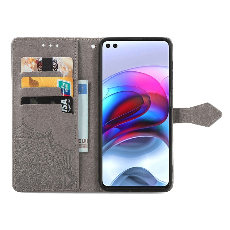 Halfway Mandala Embossing Pattern Horizontal Flip Leather Case with Holder & Card Slots & Wallet & Lanyard For Motorola Edge S