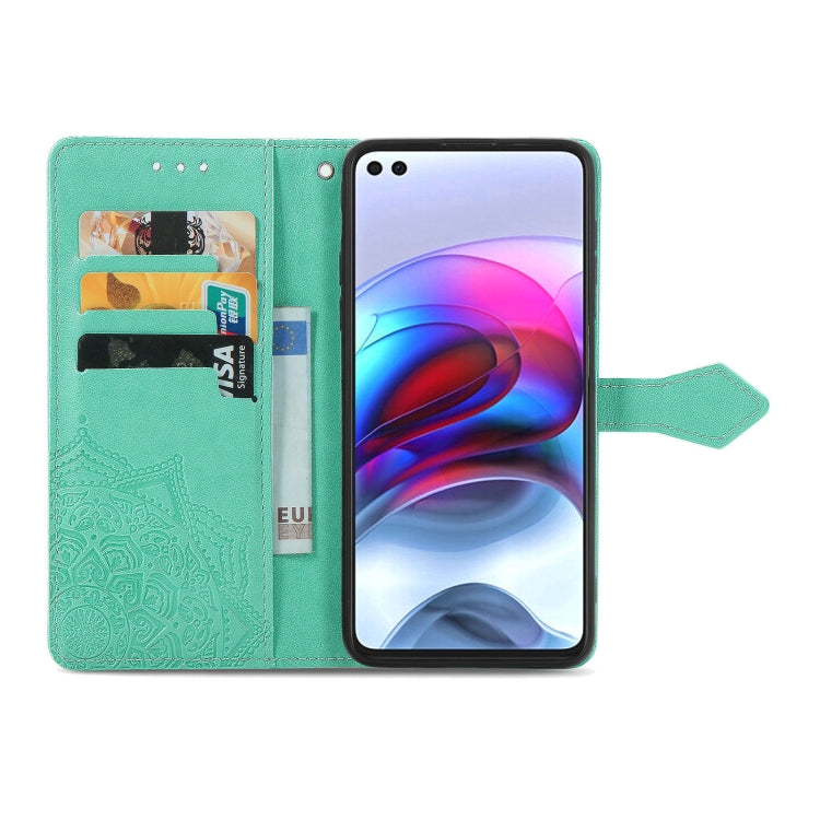 Halfway Mandala Embossing Pattern Horizontal Flip Leather Case with Holder & Card Slots & Wallet & Lanyard For Motorola Edge S