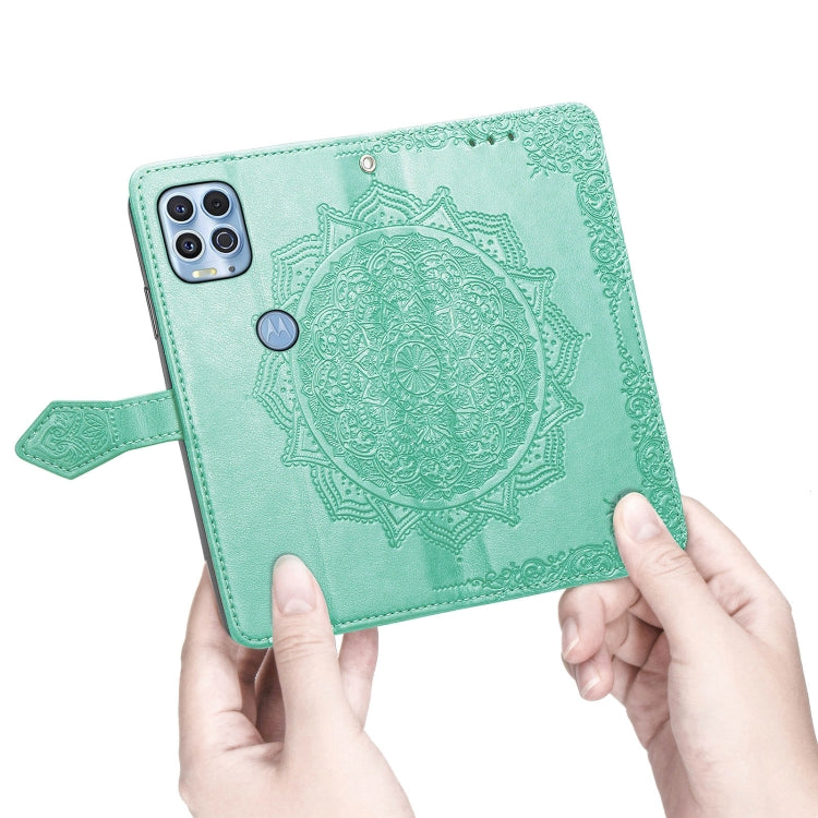 Halfway Mandala Embossing Pattern Horizontal Flip Leather Case with Holder & Card Slots & Wallet & Lanyard For Motorola Edge S
