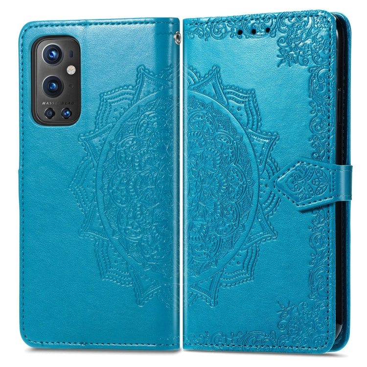 Halfway Mandala Embossing Pattern Horizontal Flip Leather Case with Holder & Card Slots & Wallet & Lanyard For OnePlus 9 Pro
