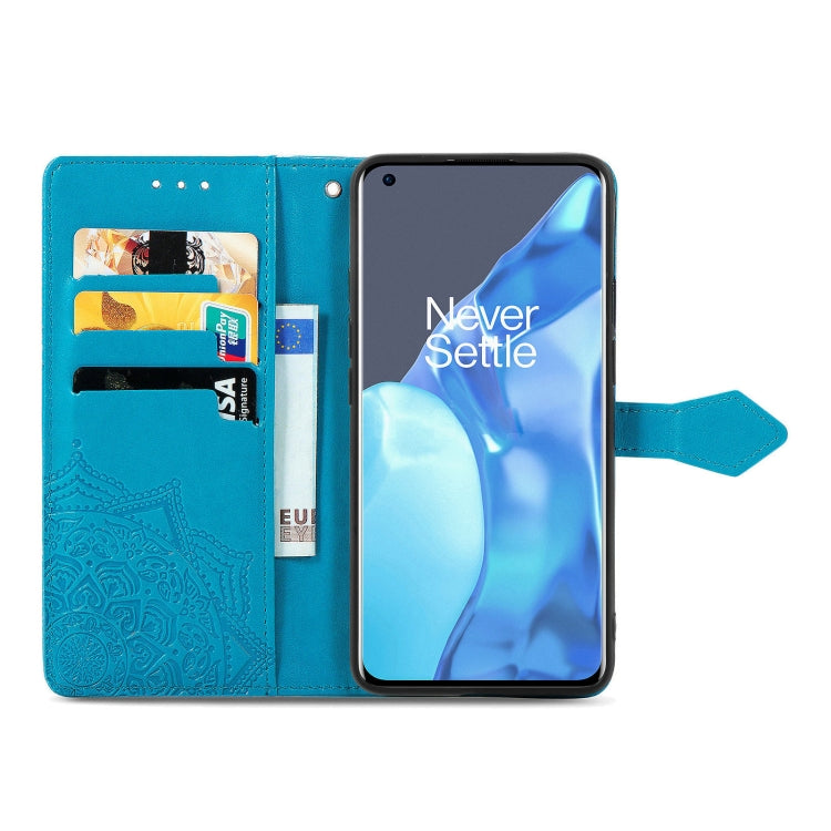 Halfway Mandala Embossing Pattern Horizontal Flip Leather Case with Holder & Card Slots & Wallet & Lanyard For OnePlus 9 Pro