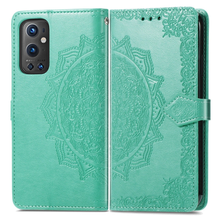 Halfway Mandala Embossing Pattern Horizontal Flip Leather Case with Holder & Card Slots & Wallet & Lanyard For OnePlus 9 Pro