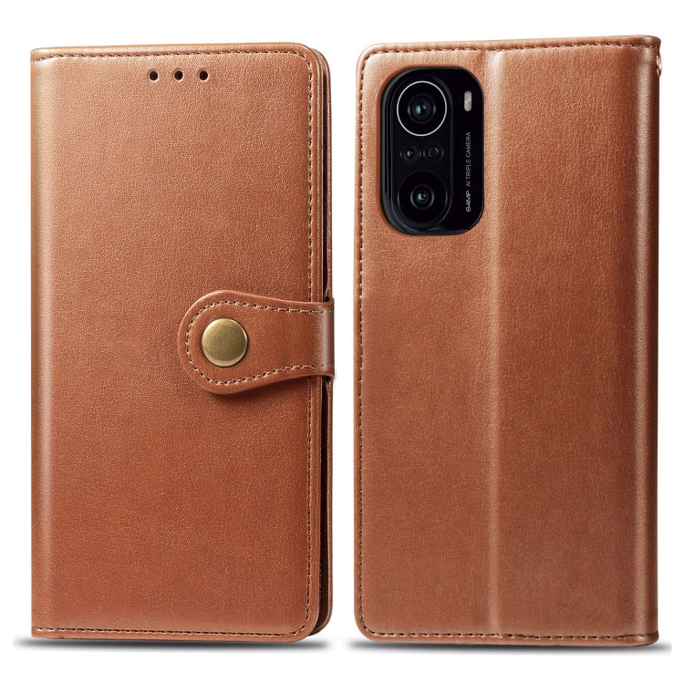 For Xiaomi Redmi K40 / K40 Pro / K40 Pro+ Solid Color Leather Buckle Phone Case with Lanyard & Photo Frame & Card Slot & Wallet & Stand Function