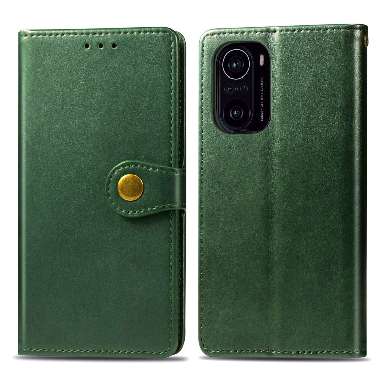 For Xiaomi Redmi K40 / K40 Pro / K40 Pro+ Solid Color Leather Buckle Phone Case with Lanyard & Photo Frame & Card Slot & Wallet & Stand Function