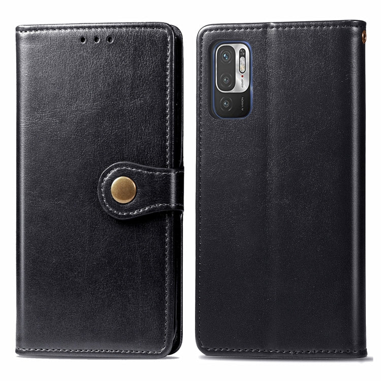 For Xiaomi Redmi Note 10 5G Solid Color Leather Buckle Phone Case with Lanyard & Photo Frame & Card Slot & Wallet & Stand Function