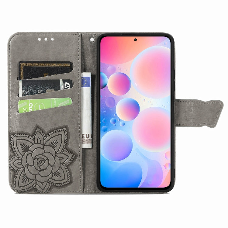 For Xiaomi Redmi K40 /K40 Pro /K40 Pro+ Butterfly Love Flowers Embossed Horizontal Flip Leather Case with Holder & Card Slots & Wallet & Lanyard