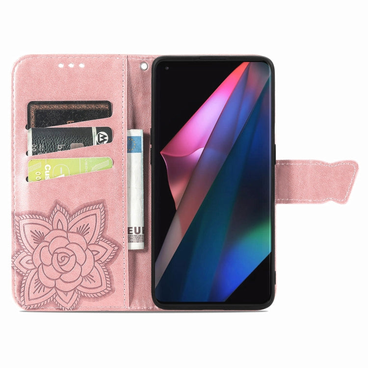 For OPPO Find X3 Pro Butterfly Love Flowers Embossed Horizontal Flip Leather Case with Holder & Card Slots & Wallet & Lanyard