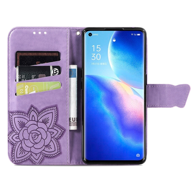 For OPPO Reno5 Pro+ Butterfly Love Flowers Embossed Horizontal Flip Leather Case with Holder & Card Slots & Wallet & Lanyard