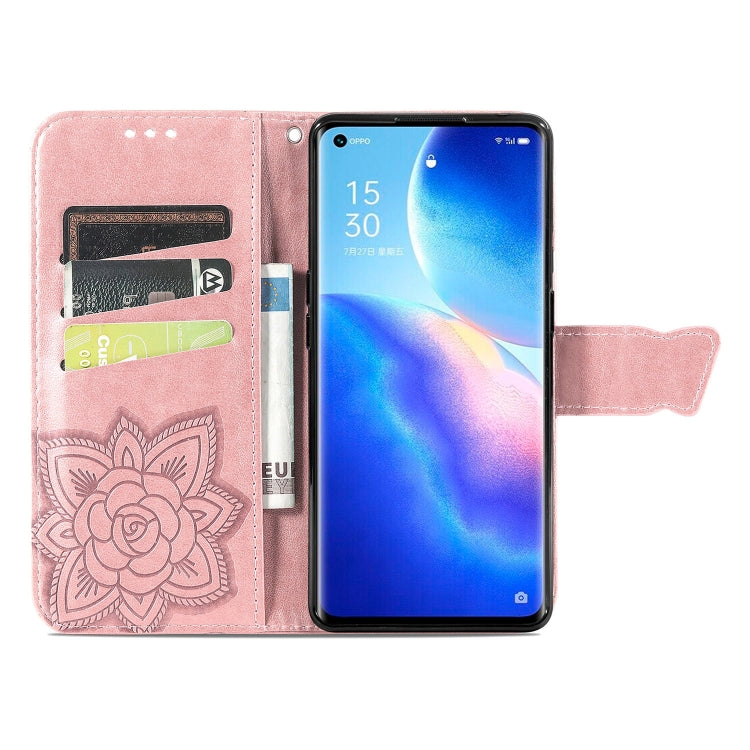 For OPPO Reno5 Pro+ Butterfly Love Flowers Embossed Horizontal Flip Leather Case with Holder & Card Slots & Wallet & Lanyard