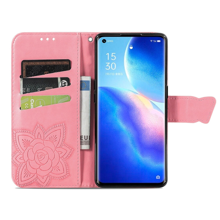 For OPPO Reno5 Pro+ Butterfly Love Flowers Embossed Horizontal Flip Leather Case with Holder & Card Slots & Wallet & Lanyard