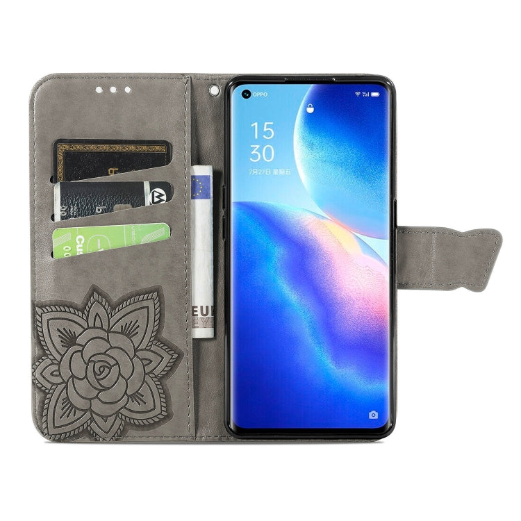For OPPO Reno5 Pro+ Butterfly Love Flowers Embossed Horizontal Flip Leather Case with Holder & Card Slots & Wallet & Lanyard