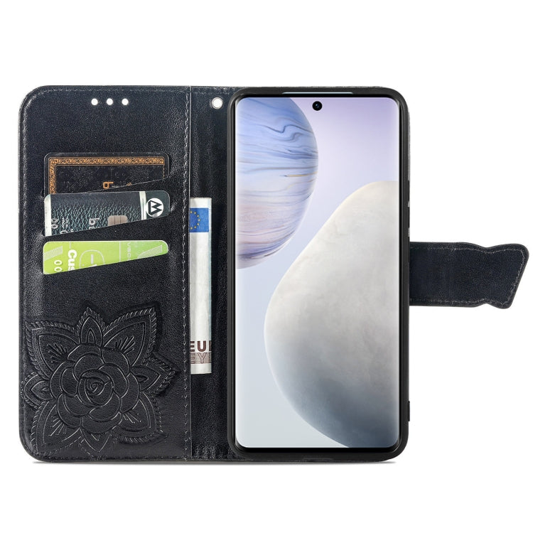 For vivo X60 Pro Butterfly Love Flowers Embossed Horizontal Flip Leather Case with Holder & Card Slots & Wallet & Lanyard