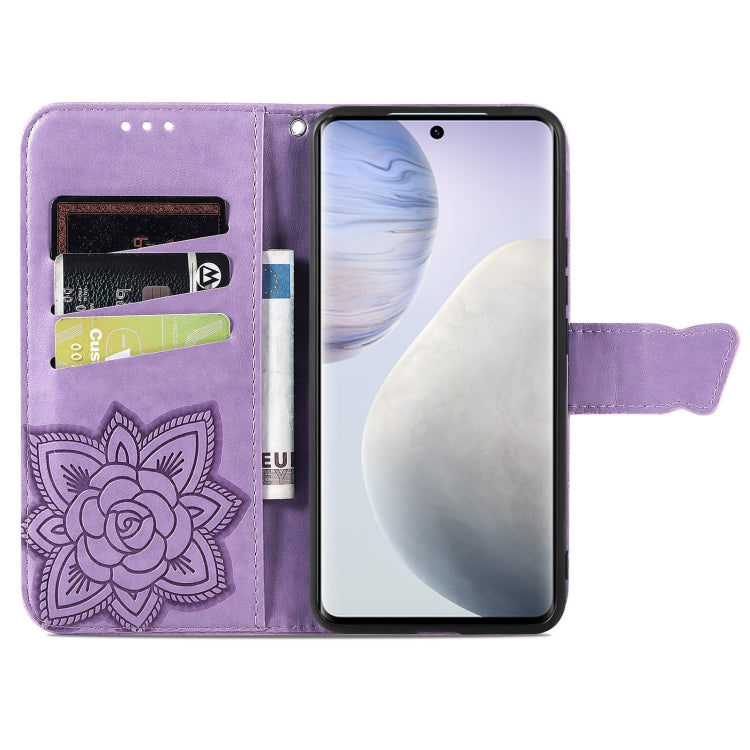 For vivo X60 Pro Butterfly Love Flowers Embossed Horizontal Flip Leather Case with Holder & Card Slots & Wallet & Lanyard