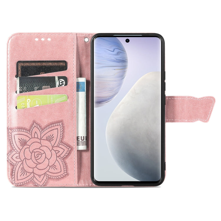 For vivo X60 Pro Butterfly Love Flowers Embossed Horizontal Flip Leather Case with Holder & Card Slots & Wallet & Lanyard