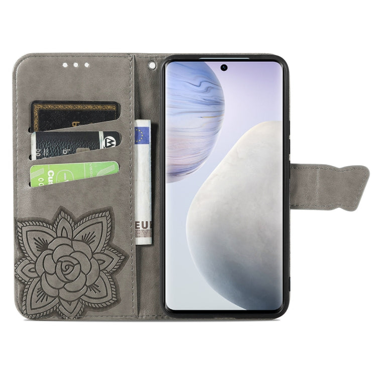 For vivo X60 Pro Butterfly Love Flowers Embossed Horizontal Flip Leather Case with Holder & Card Slots & Wallet & Lanyard