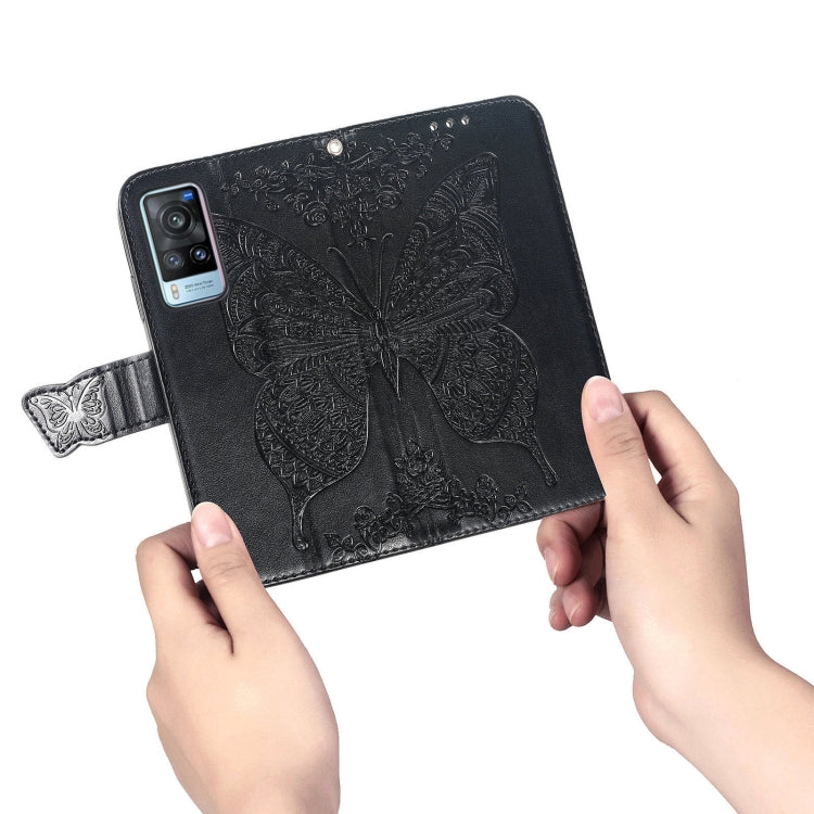 For vivo X60 Butterfly Love Flowers Embossed Horizontal Flip Leather Case with Holder & Card Slots & Wallet & Lanyard