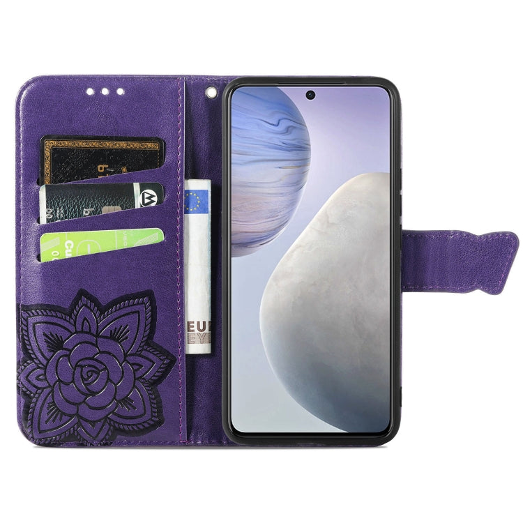 For vivo X60 Butterfly Love Flowers Embossed Horizontal Flip Leather Case with Holder & Card Slots & Wallet & Lanyard
