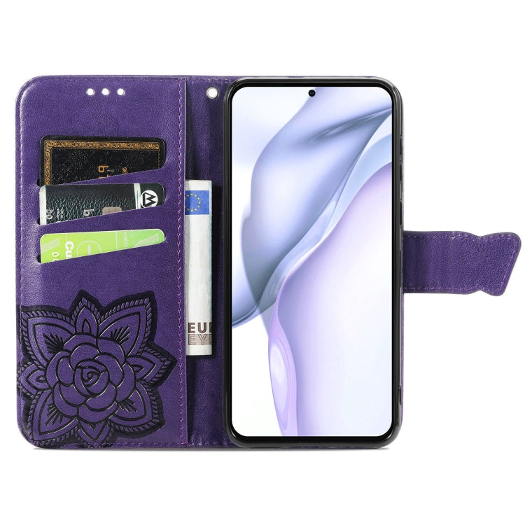 For Huawei  P50 Pro Butterfly Love Flowers Embossed Horizontal Flip Leather Case with Holder & Card Slots & Wallet & Lanyard