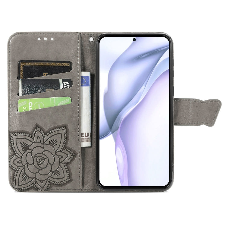 For Huawei  P50 Butterfly Love Flowers Embossed Horizontal Flip Leather Case with Holder & Card Slots & Wallet & Lanyard
