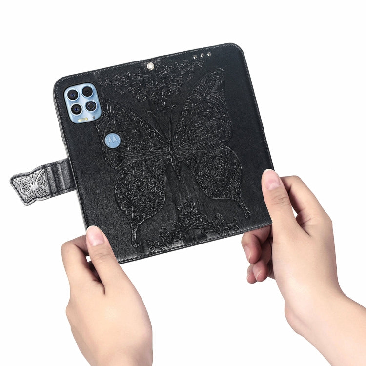 For Motorola Edge S Butterfly Love Flowers Embossed Horizontal Flip Leather Case with Holder & Card Slots & Wallet & Lanyard