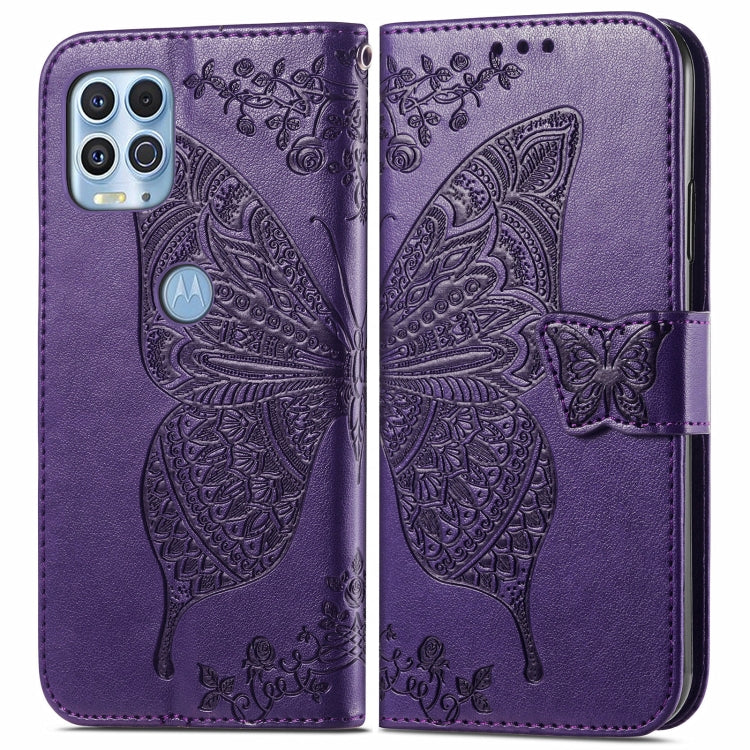 For Motorola Edge S Butterfly Love Flowers Embossed Horizontal Flip Leather Case with Holder & Card Slots & Wallet & Lanyard