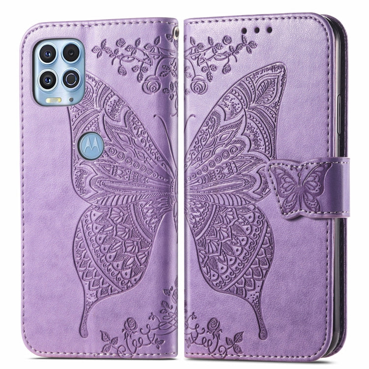 For Motorola Edge S Butterfly Love Flowers Embossed Horizontal Flip Leather Case with Holder & Card Slots & Wallet & Lanyard